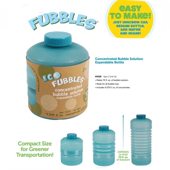 Fubbles 3 Bamboo Bubble Wands & Concentrated Bubble Solution Expandable Bottle - Picture 6 of 12